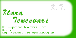 klara temesvari business card